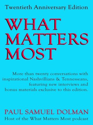 cover image of What Matters Most 20th Anniversary Edition